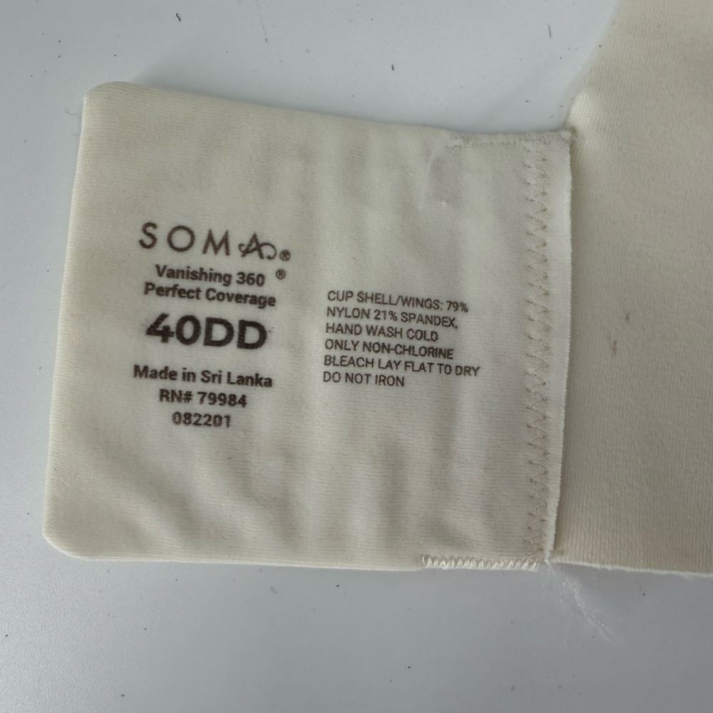 Soma Vanishing 360 Perfect Coverage Bra‎ 40DD - Picture 10 of 11